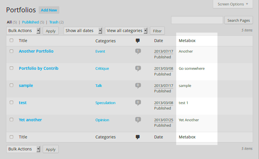 Custom List Table Columns  Make WordPress Documentation