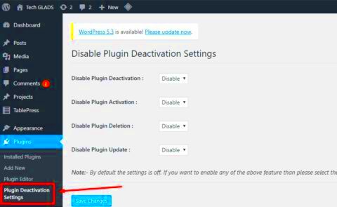 How to disable Plugin Deactivation in WordPress Tech Glads